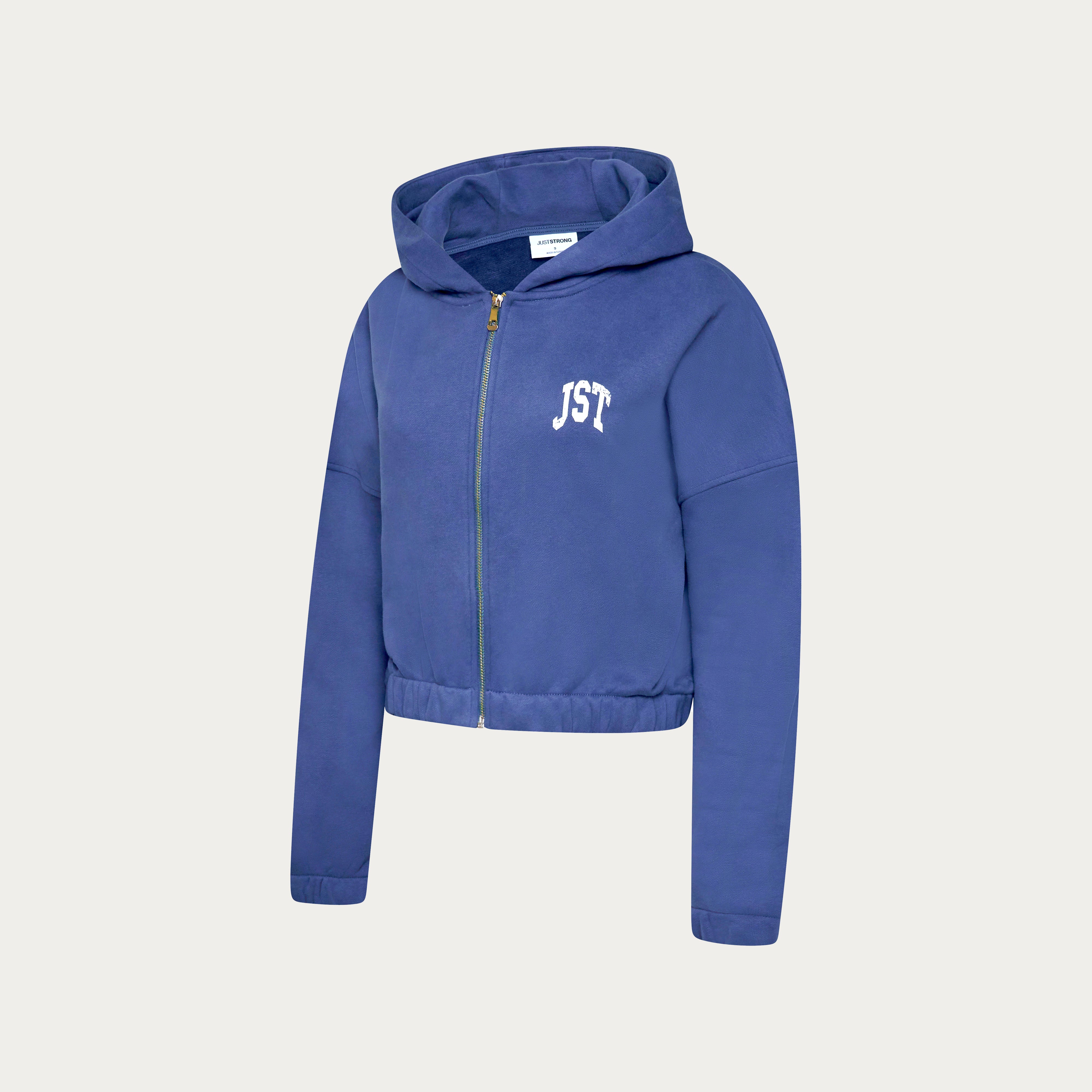 Training Club Crop Zip Up - Vintage Indigo