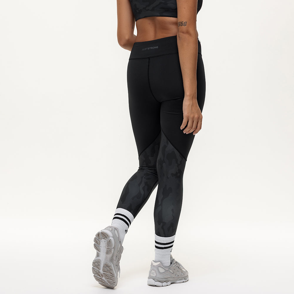 Vertex Camo High Rise Leggings - Black Onyx