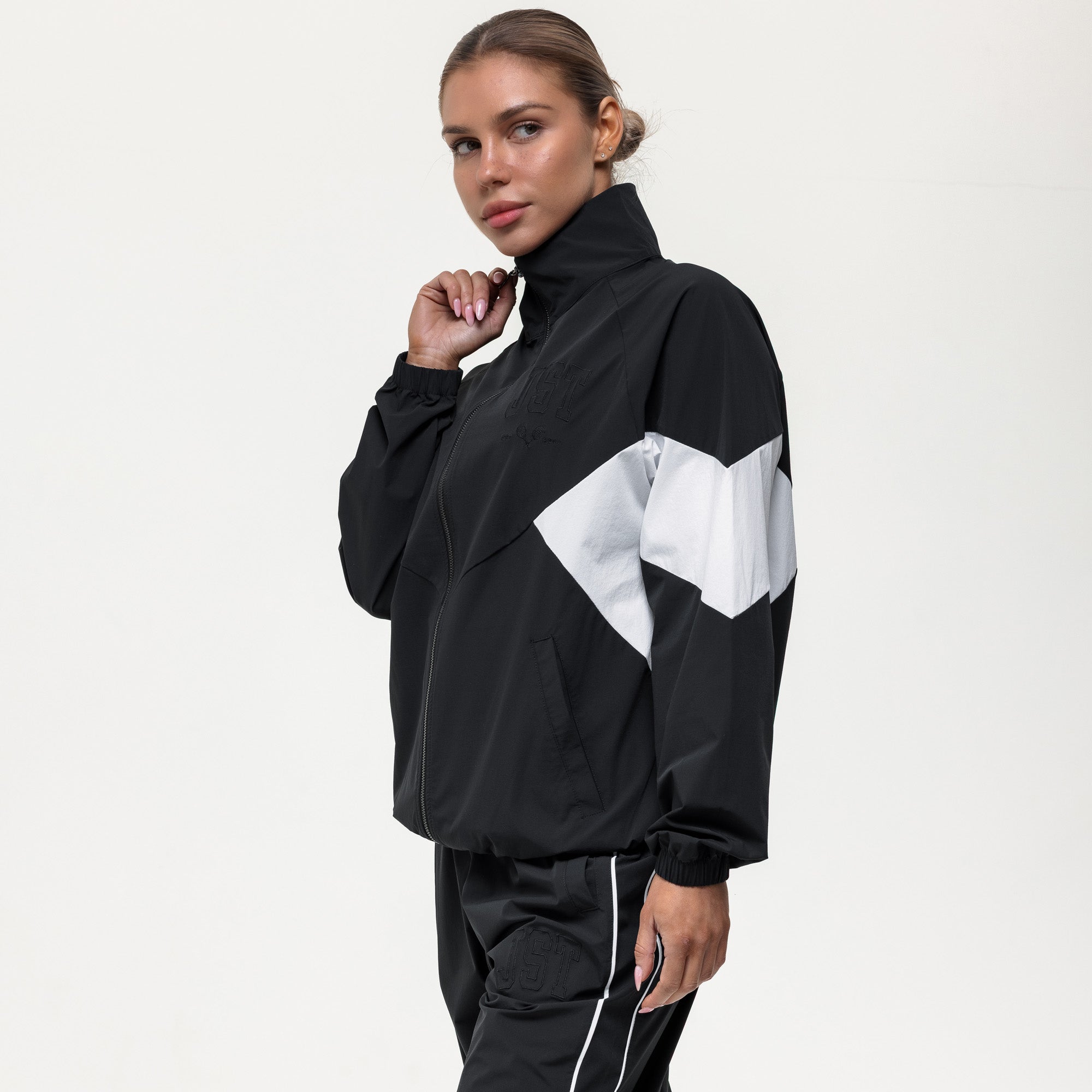 Courtside Track Jacket - Black/White