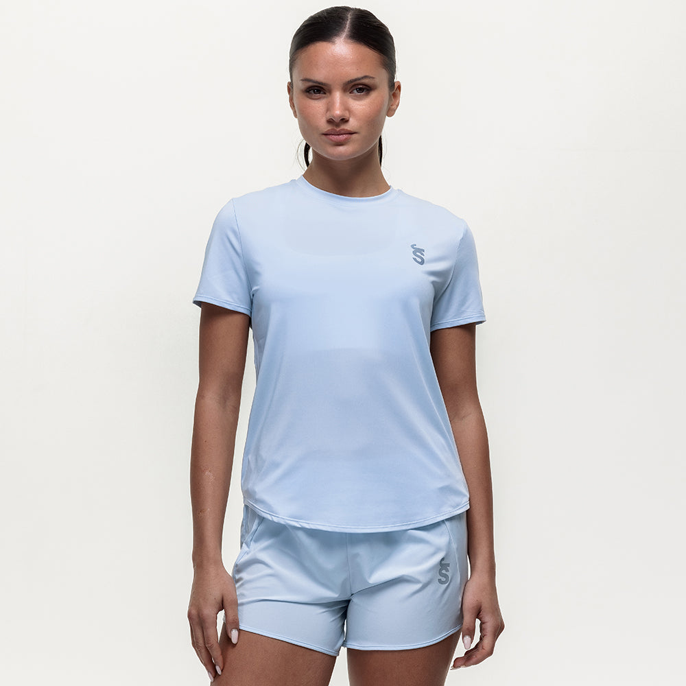 Run Tempo Pocket Tee - Ice Blue