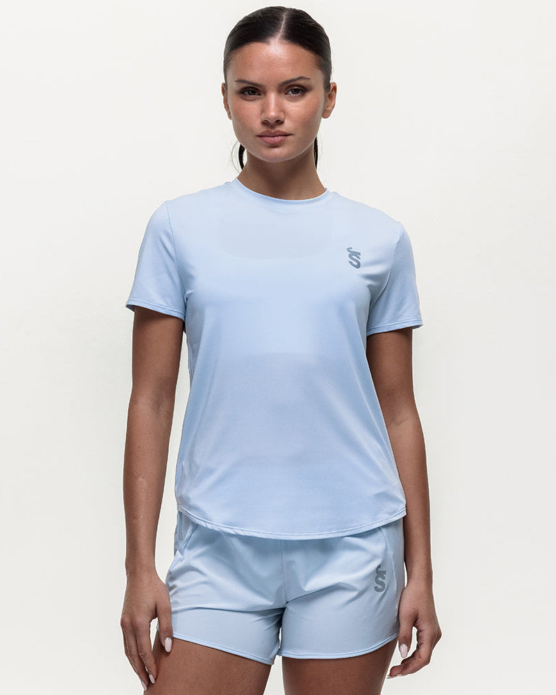 Run Tempo Pocket Tee - Ice Blue