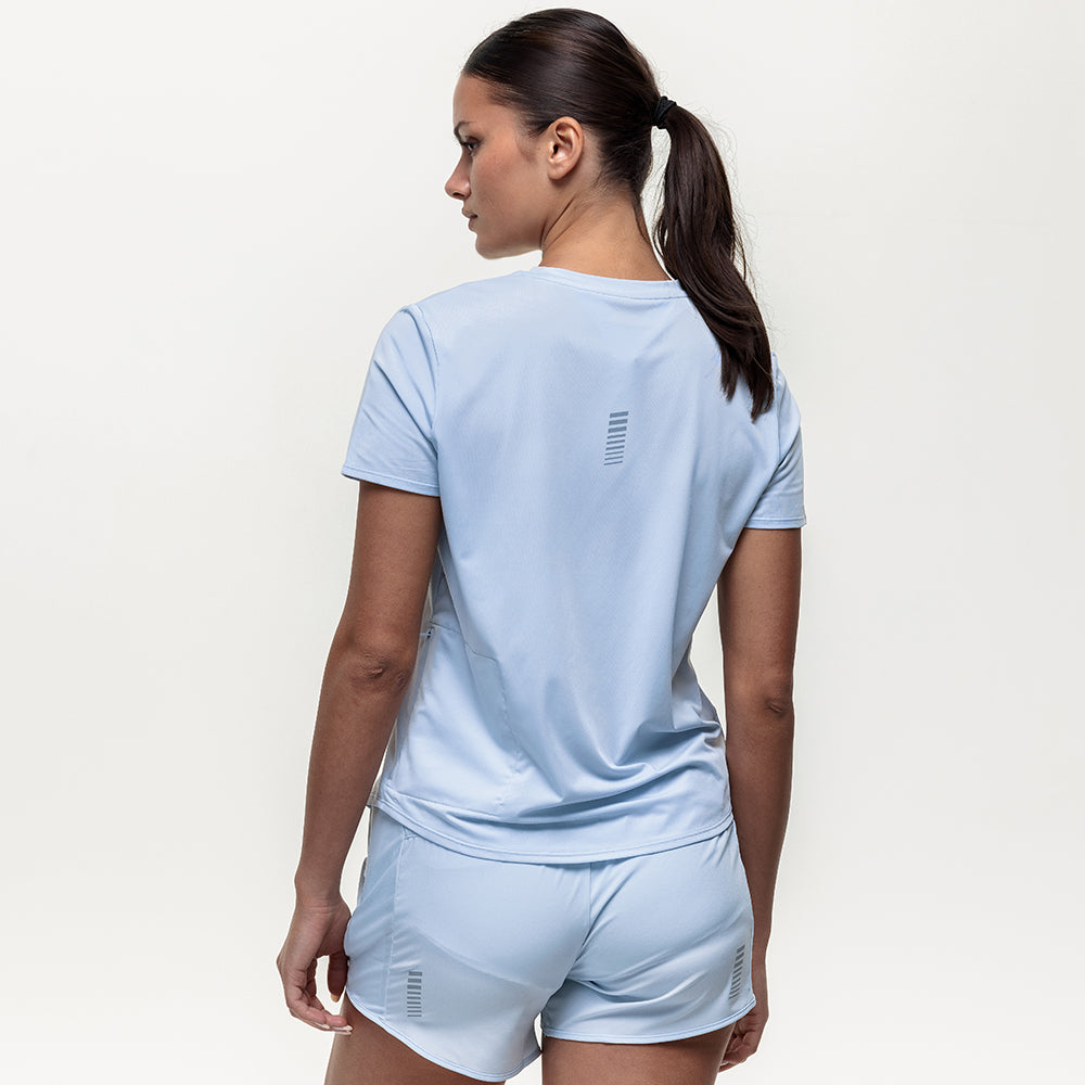 Run Tempo Pocket Tee - Ice Blue