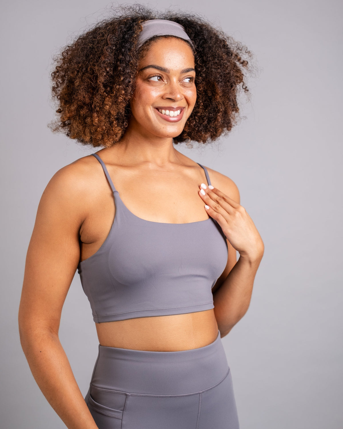 Strappy Tank Bra - Smoke