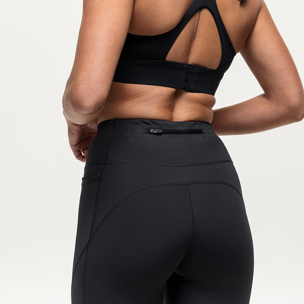 Endurance High Rise 7/8 Run Leggings - Black Onyx