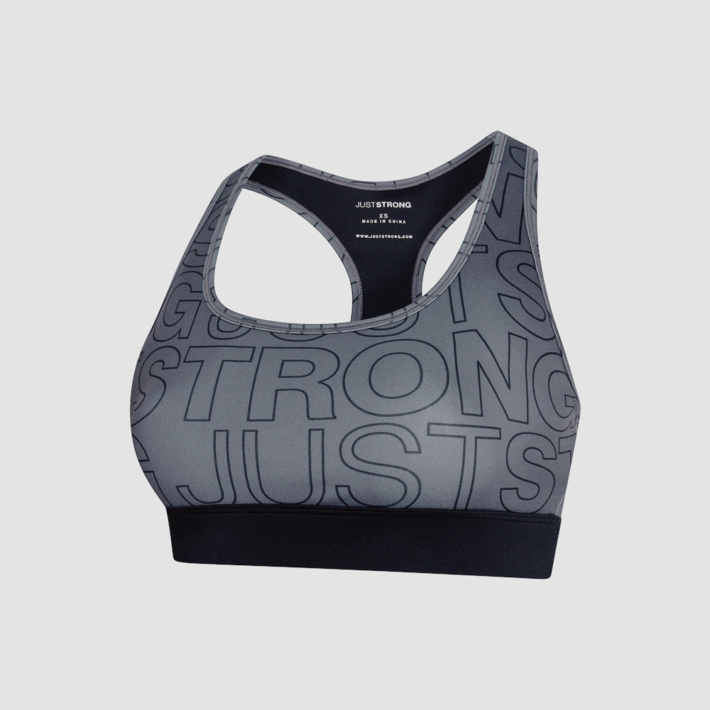 Printed Motion Light Support Bra - Slate/Black