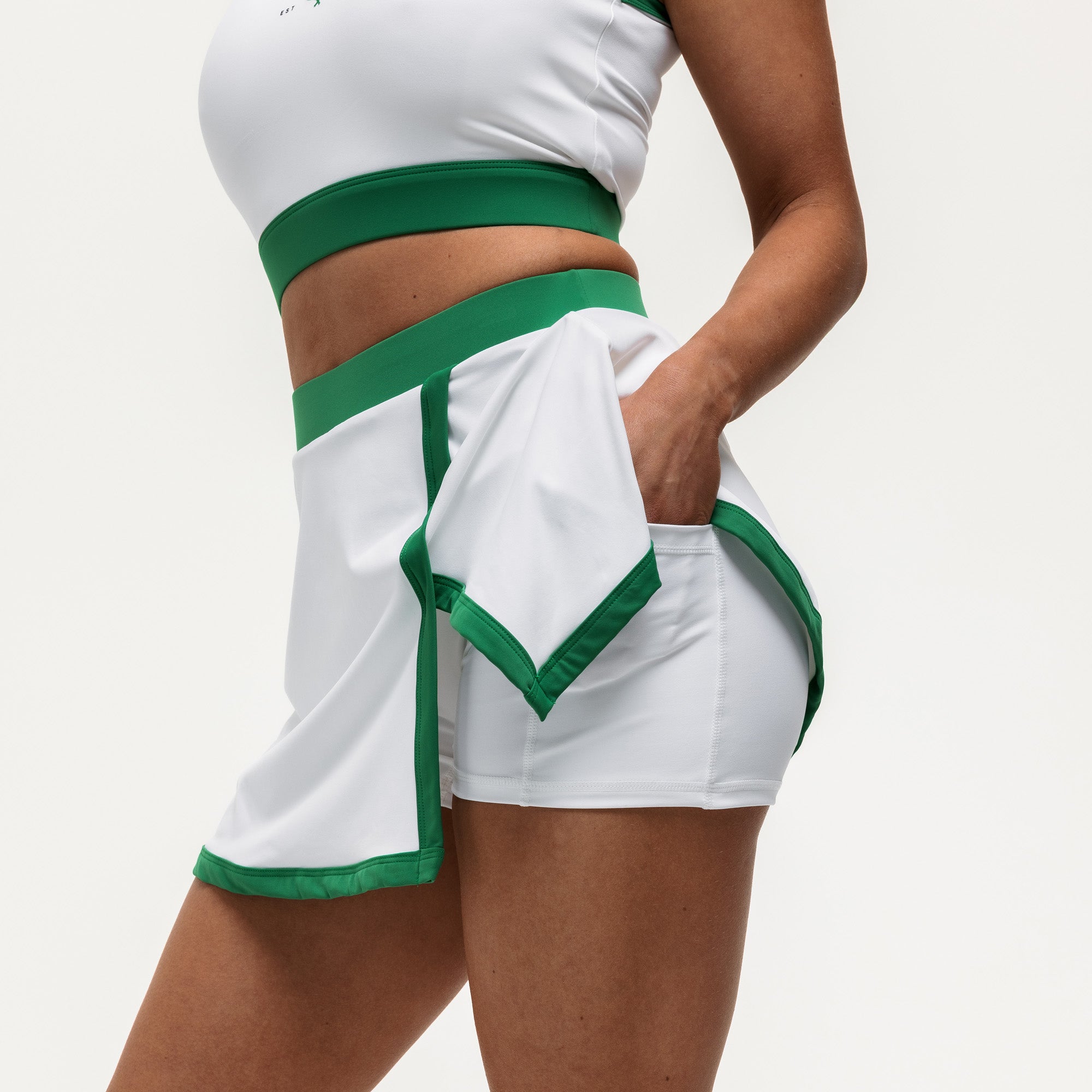 Centre Court 2-in-1 Skirt - White/Green