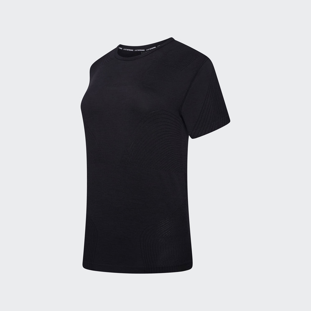 Laser Seamless Workout Tee - Black Onyx