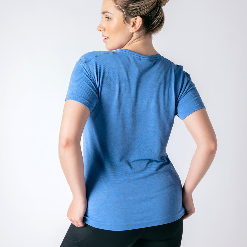 Laser Seamless Workout Tee - Royal Blue