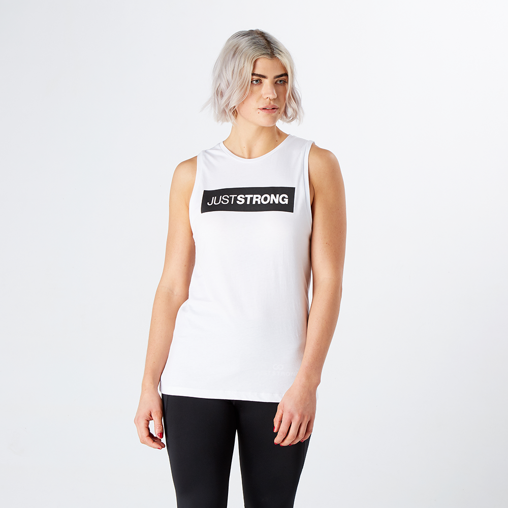 White Athletic Box Tank